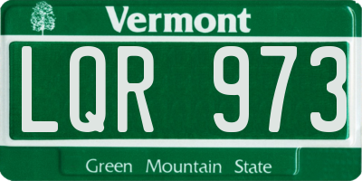 VT license plate LQR973