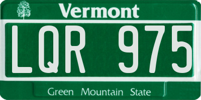 VT license plate LQR975