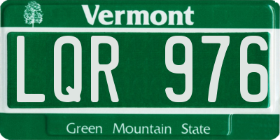 VT license plate LQR976