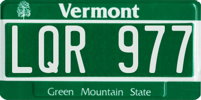 VT license plate LQR977