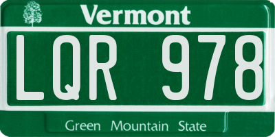 VT license plate LQR978