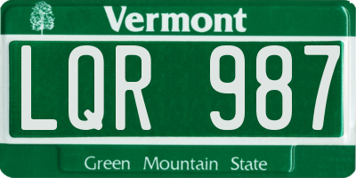 VT license plate LQR987