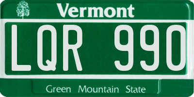 VT license plate LQR990