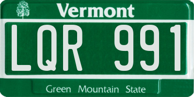 VT license plate LQR991