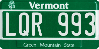 VT license plate LQR993