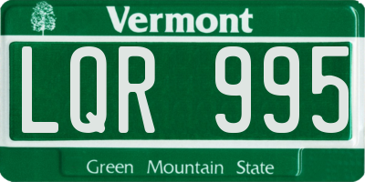 VT license plate LQR995