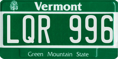 VT license plate LQR996