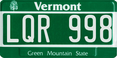 VT license plate LQR998