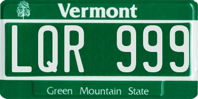 VT license plate LQR999