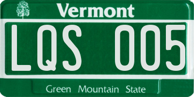 VT license plate LQS005