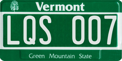 VT license plate LQS007