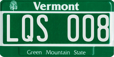 VT license plate LQS008