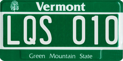 VT license plate LQS010