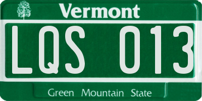 VT license plate LQS013