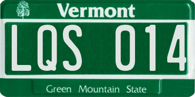 VT license plate LQS014