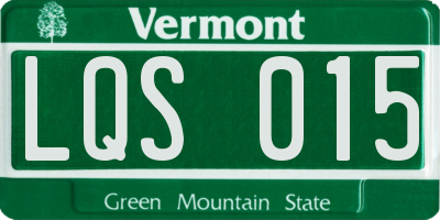 VT license plate LQS015