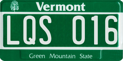 VT license plate LQS016