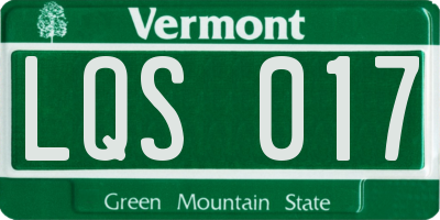 VT license plate LQS017