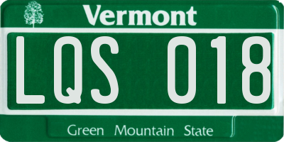 VT license plate LQS018
