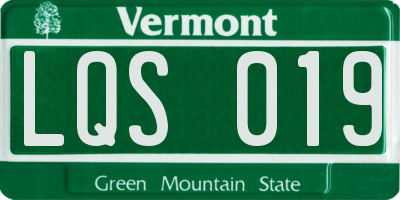 VT license plate LQS019