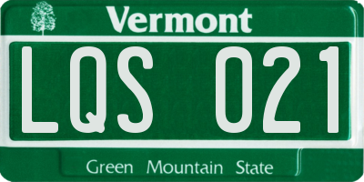 VT license plate LQS021