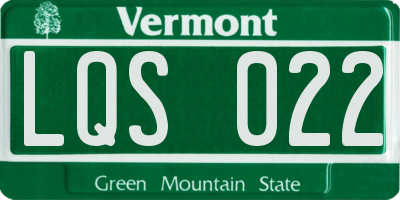 VT license plate LQS022