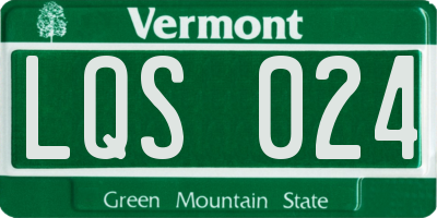 VT license plate LQS024