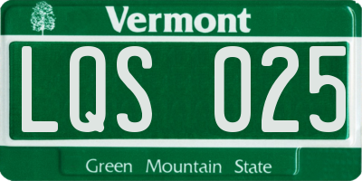 VT license plate LQS025