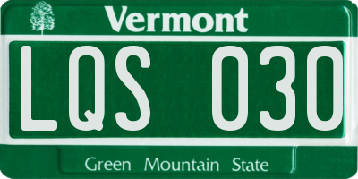 VT license plate LQS030