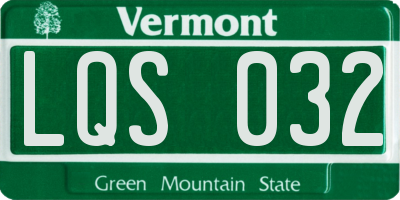 VT license plate LQS032