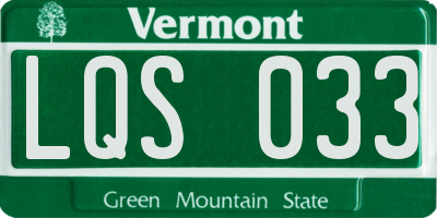 VT license plate LQS033