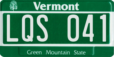 VT license plate LQS041
