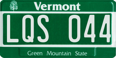 VT license plate LQS044