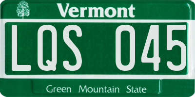 VT license plate LQS045