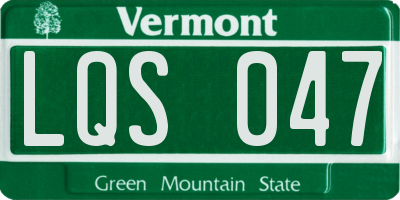 VT license plate LQS047