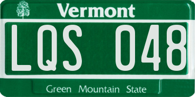 VT license plate LQS048