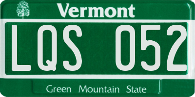 VT license plate LQS052