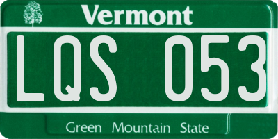 VT license plate LQS053