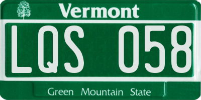 VT license plate LQS058