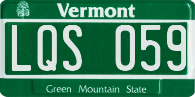 VT license plate LQS059