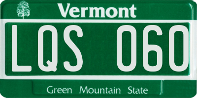 VT license plate LQS060
