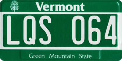 VT license plate LQS064