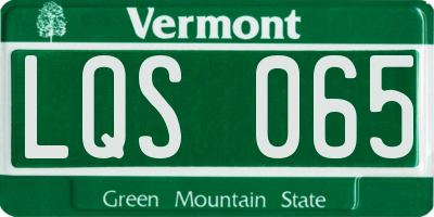 VT license plate LQS065