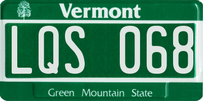 VT license plate LQS068