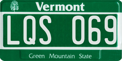 VT license plate LQS069