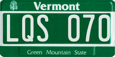 VT license plate LQS070
