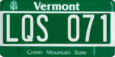 VT license plate LQS071