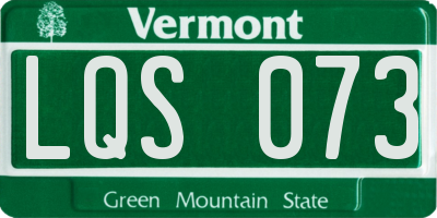 VT license plate LQS073