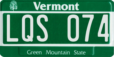 VT license plate LQS074