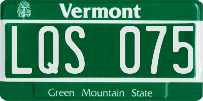 VT license plate LQS075